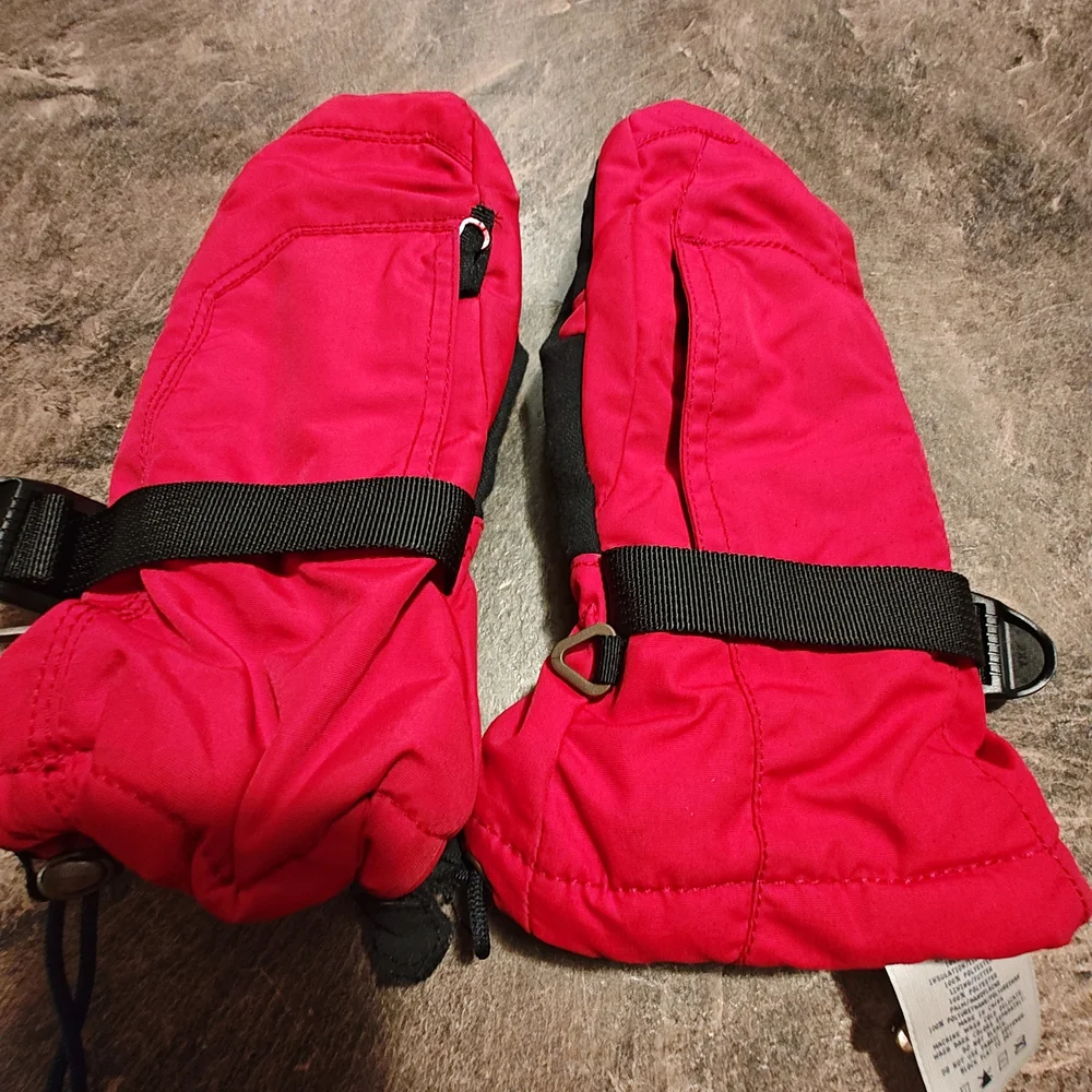 Lands' End Red and Black Kids Mittens